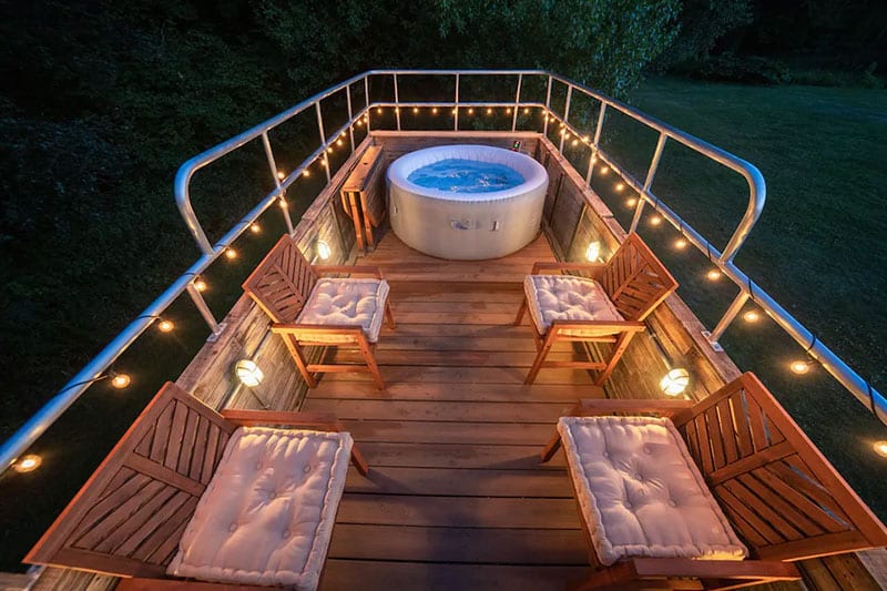 Delightful Double Decker Bus with Hot Tub