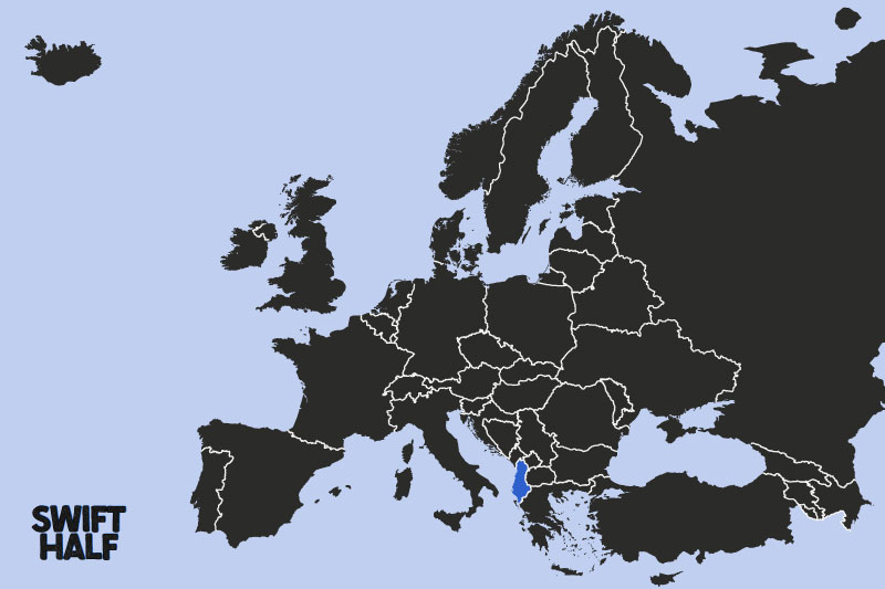 Europe map quiz Albania