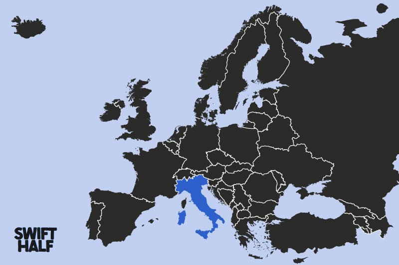 Europe map quiz Italy