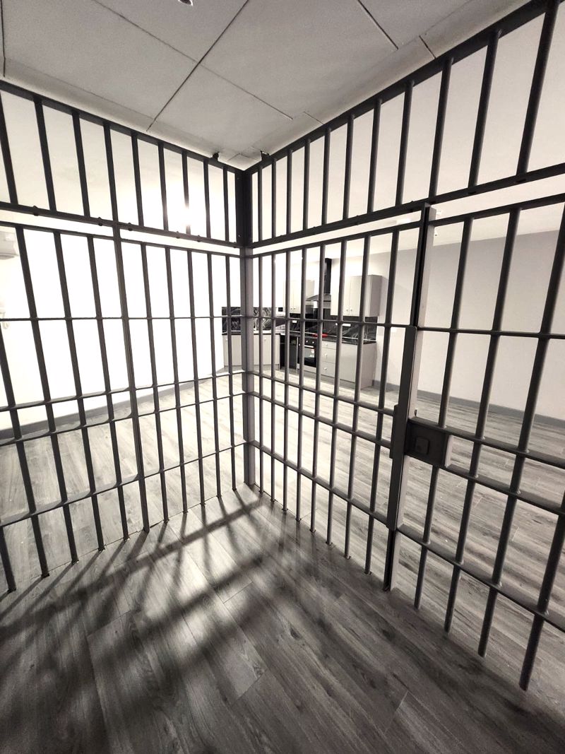 The view from inside the prison cell in the converted police station that new tenants can enjoy